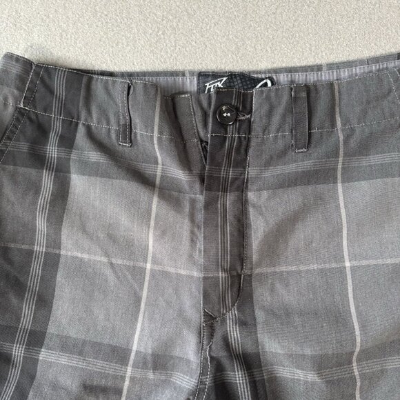Fox Shorts Mens 33 Chino Gray Black Plaid Motocross MX Dirtbike Racing Bermuda - Picture 2 of 13